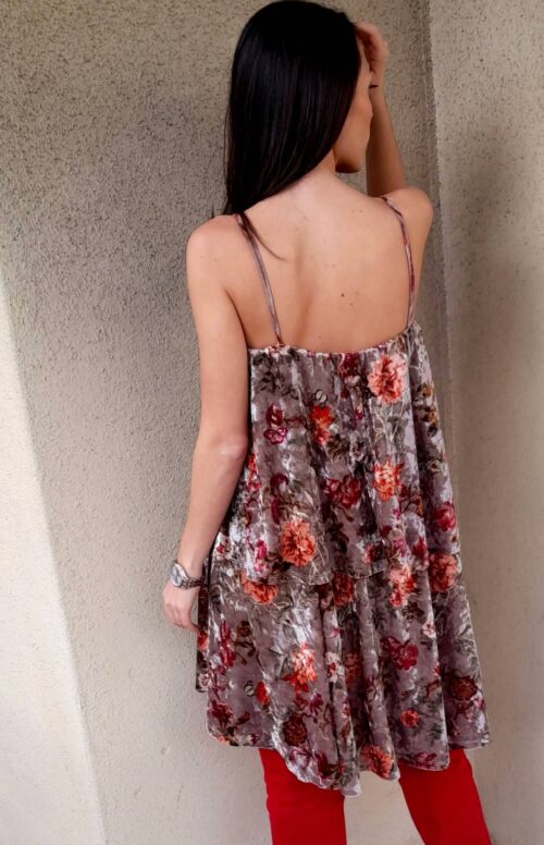 Cruel Dress Mini Velvet Floral