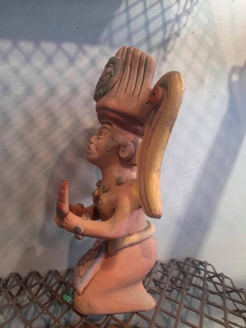Vintage Aztec Statuette Vase