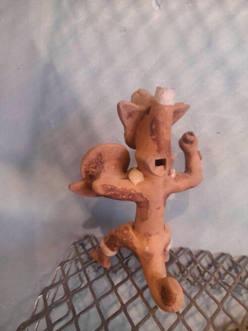 Ceramic Aztec Warrior Whistle Statuette