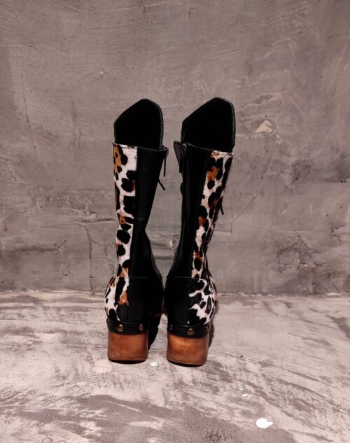 Eros & Psyche Leopard Clogs Boots
