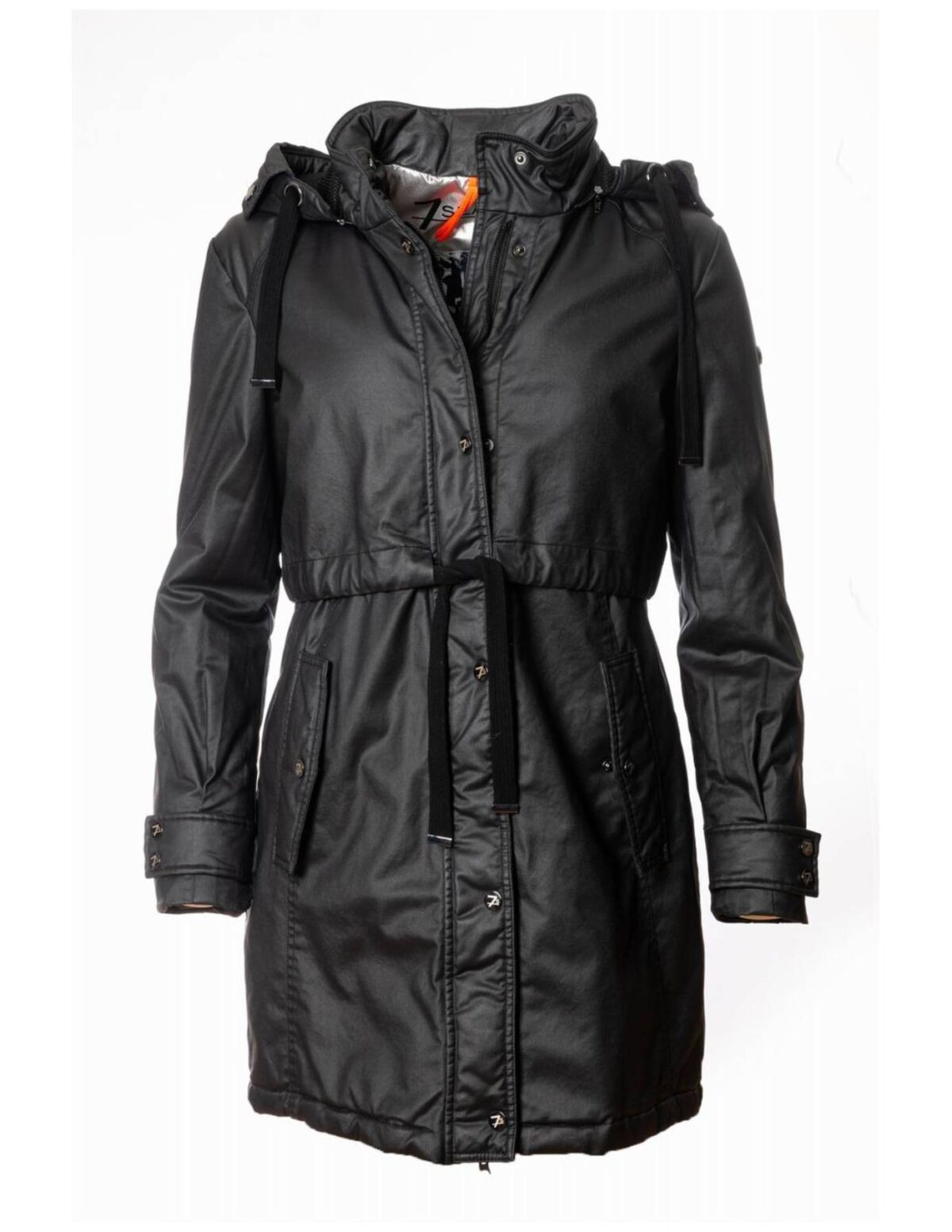 black_parka_lightweight_warm_woman_jacket_breathable_coat_7seasons_sorona_aura
