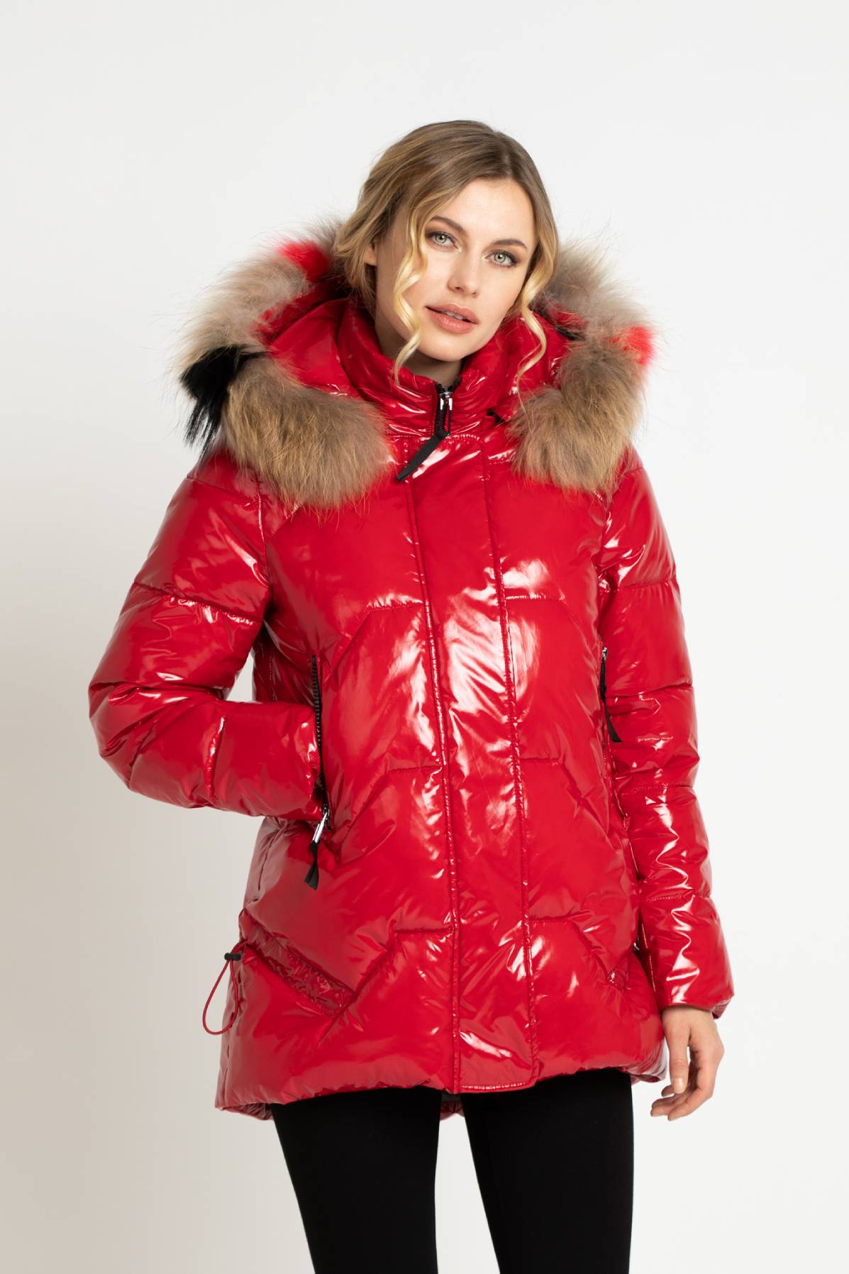 federica_costa_puffer_jacket_feather_fur_hood_red_down_coat