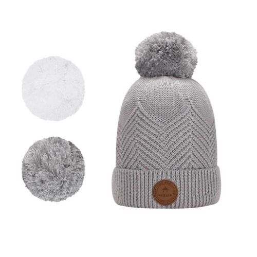 Cabaia Pom Poms Light Grey Beanie