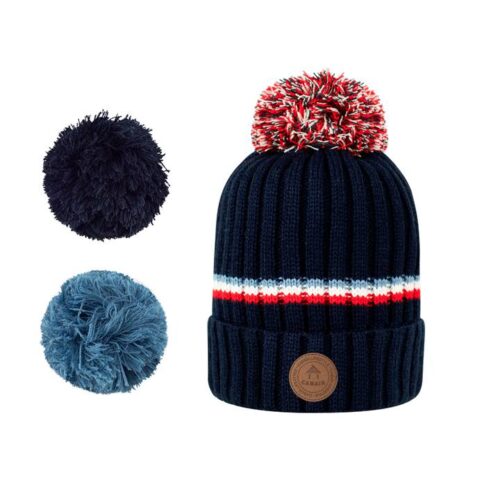 Cabaia Pom Poms Navy Beanie