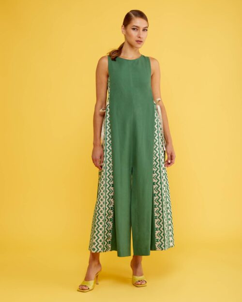 Moutaki_SS22_green_midi_boho_dress_summer_greek_designers_fashion_style_resort_linen_cotton