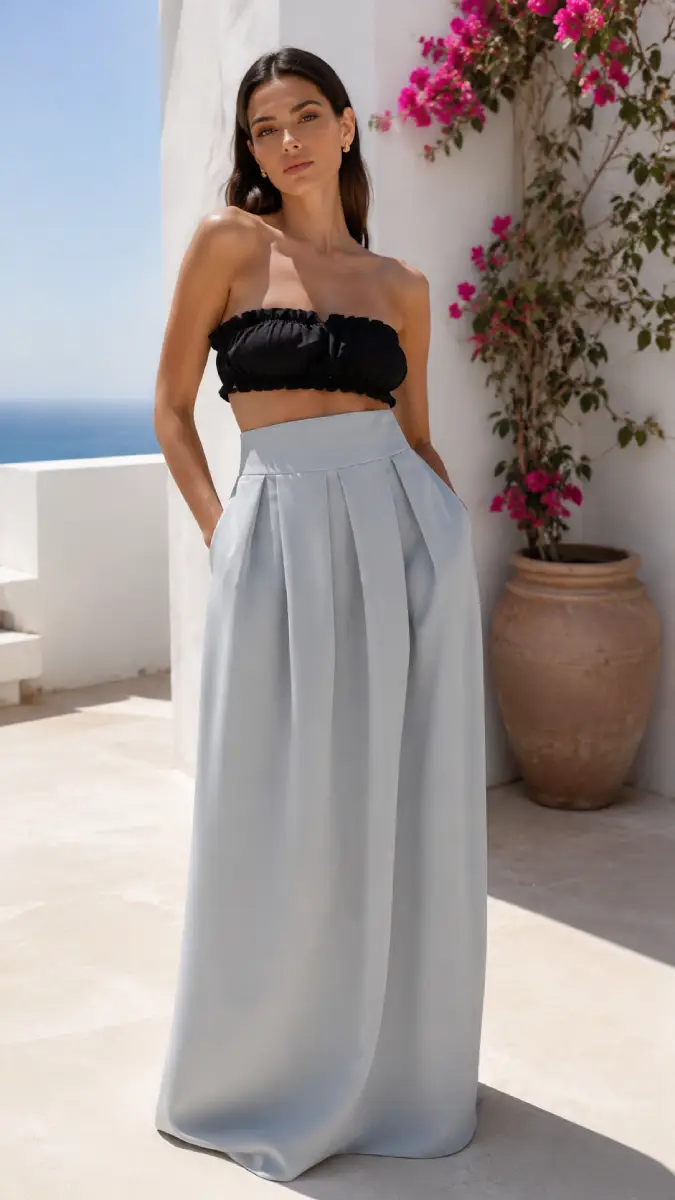 Swing Satin Maxi Skirt