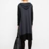 Ozai N Ku Dress Midi Hood Black-Grey