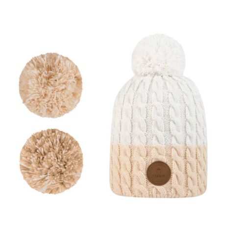 Cabaia Pom Poms Cream Beanie