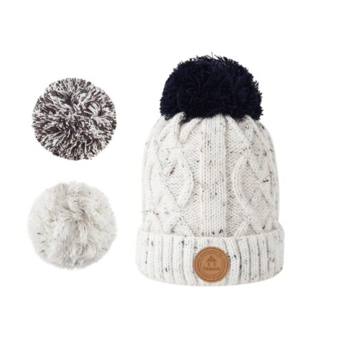 Cabaia Pom Poms Cream Beanie