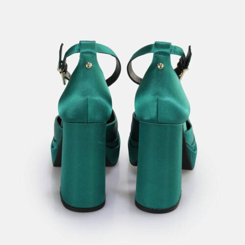 Buffalo Green Vegan Chunky Heels