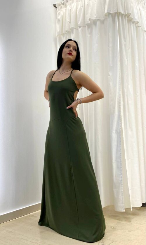 Gold Glow Jersey Backless Dress
