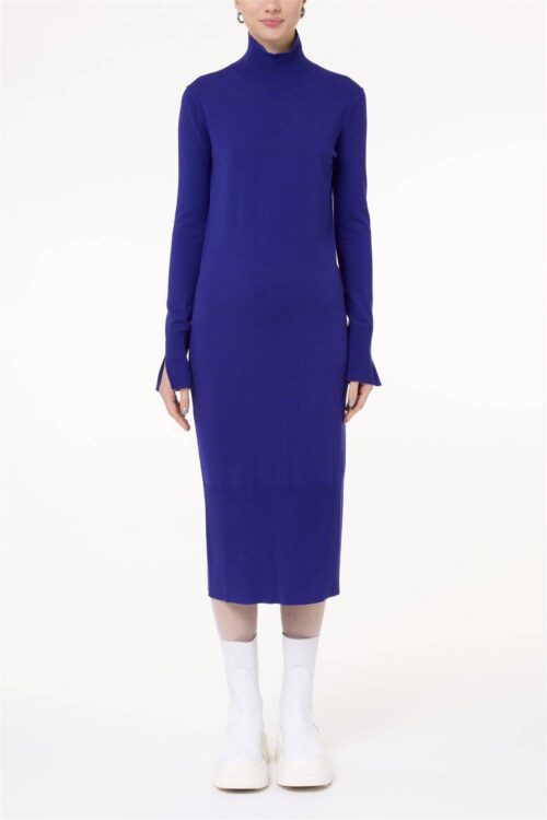 Ice Play Knitted Midi Dress Blue