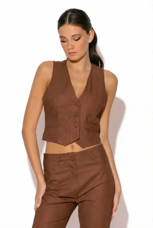 Gold Glow Cocktail Slim Fit Vest