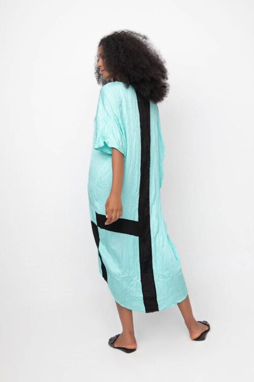 Ozai N Ku Crinkled Satin Dress