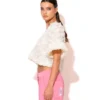 C-throu Floral Applique Crop Top