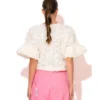 C-throu Floral Applique Crop Top