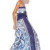 C-THROU Strapless Chiffon Print Bustier