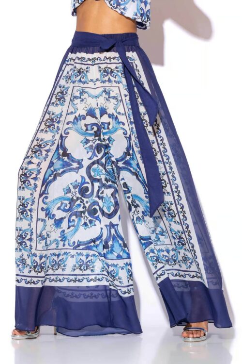 C-throu Chiffon Print Pantskirt