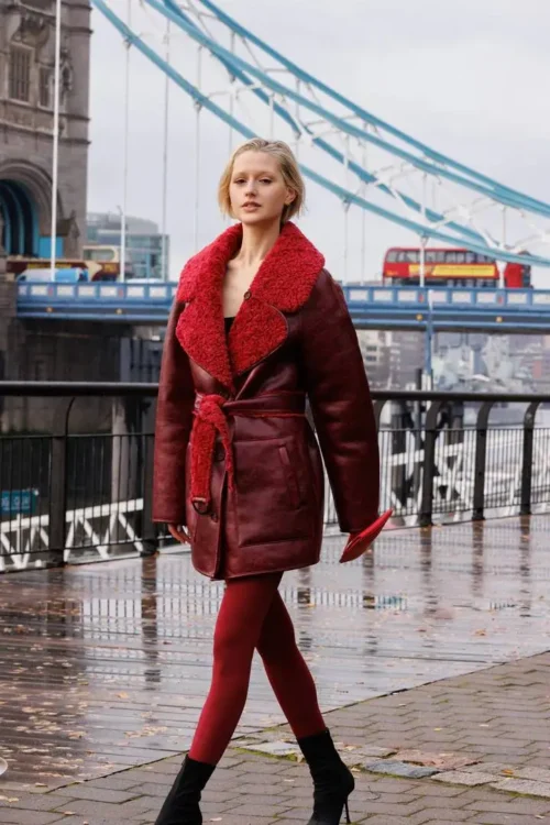 Urbancode London Reversible Coat in Cherry Crackle