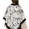 LSF Illustration-print fringed hooded Poncho