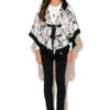 LSF Illustration-print fringed hooded Poncho