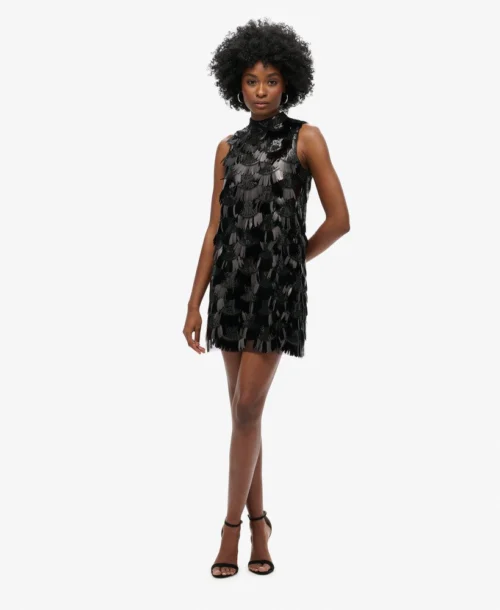 Superdry A-Line Fringe Sequin Dress