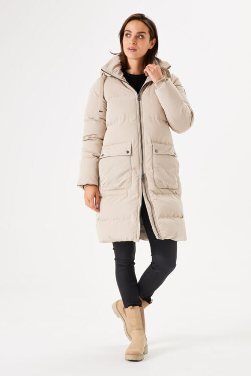 We Are Garcia Beige Long Puffer Jacket