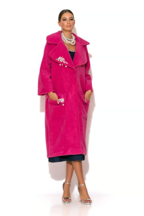 C-THROU Long Coat With Pearls