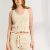 Antidote Knitwear Cropped Top Natural Cotton