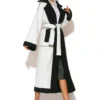 C-throu Long Mouton Coat With Belt