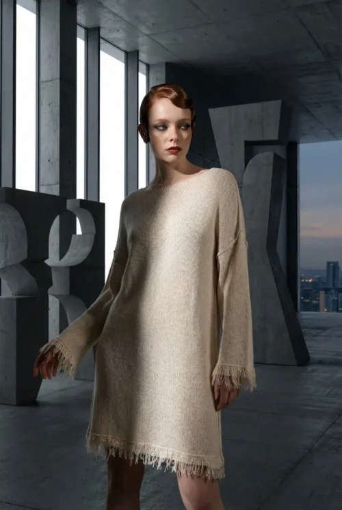 Antidote Knitwear Dress Mini Natural Cotton