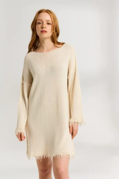 Antidote Knitwear Dress Mini Natural Cotton