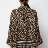 C-throu Animal Print Satin Shirt