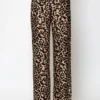 C-throu Animal Print Satin Pants