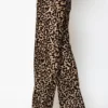 C-throu Animal Print Satin Pants