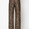 C-throu Animal Print Satin Pants