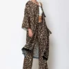 C-throu Animal Print Satin Kimono