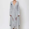 C-throu Striped Poplin Dress