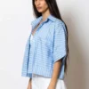 Less Sonder Feeling Crop Striped Shirt