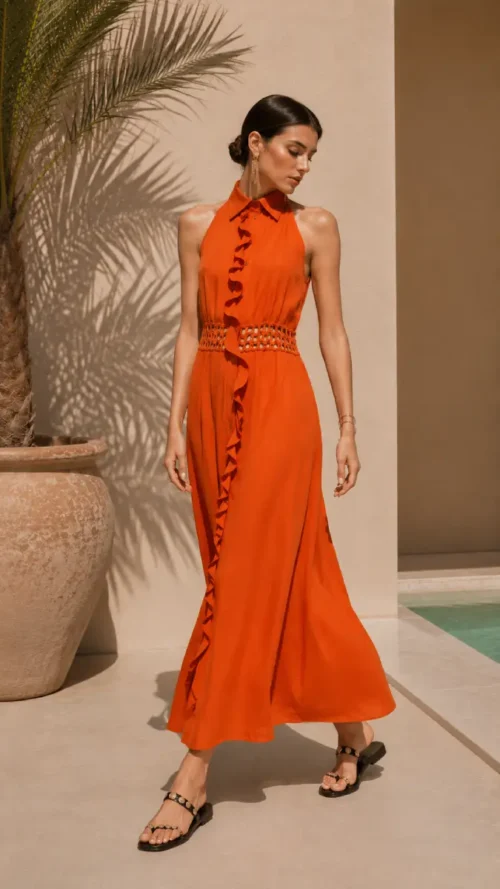 See The Sea Halter Silk Dress
