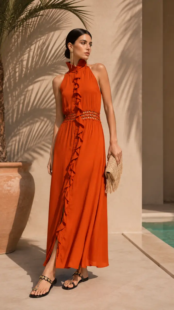 See The Sea Halter Silk Dress