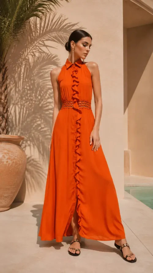 See The Sea Halter Silk Dress