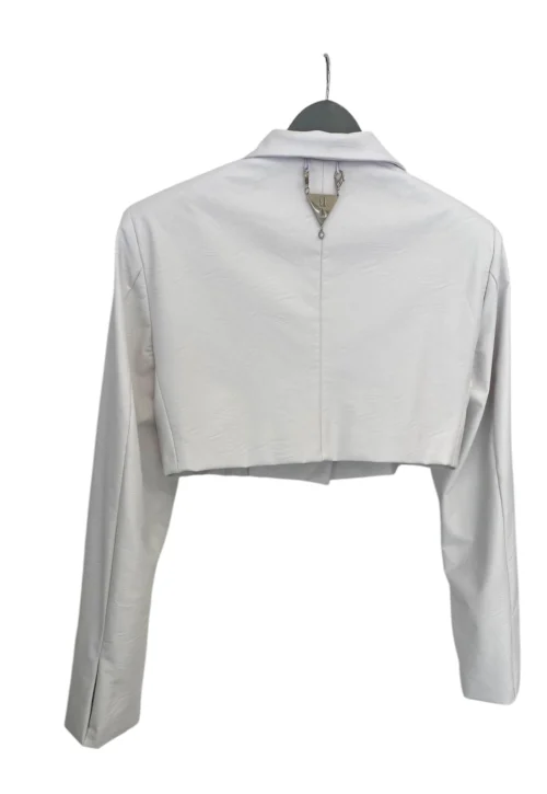 Queen Of Harns Crop Leather Blazer