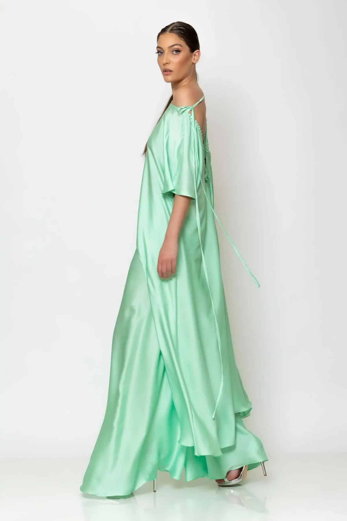 C-throu Asymmetric Satin Blouse
