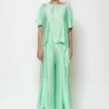 C-throu Asymmetric Satin Blouse