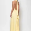 C-throu Halterneck Satin Dress