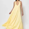 C-throu Halterneck Satin Dress