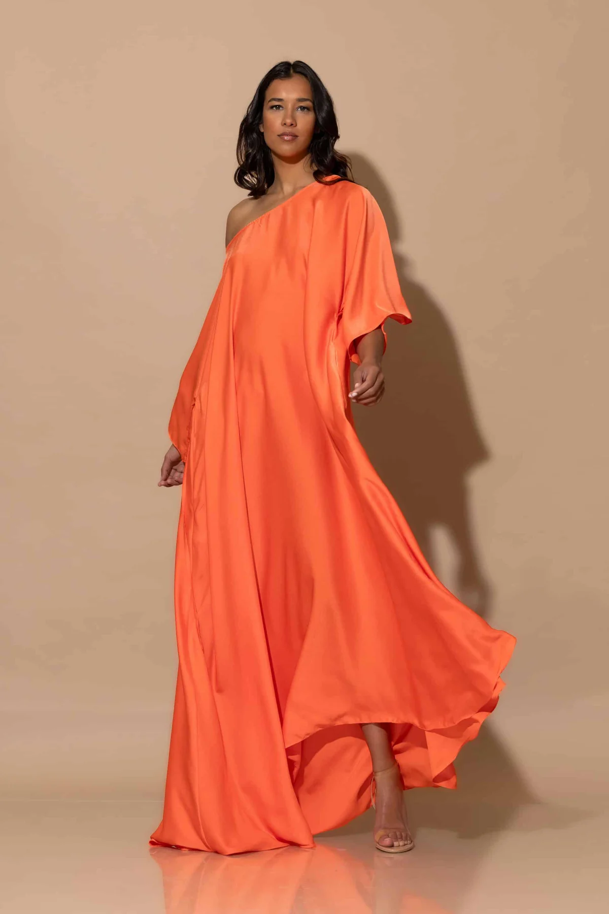 C-throu Long Satin Dress