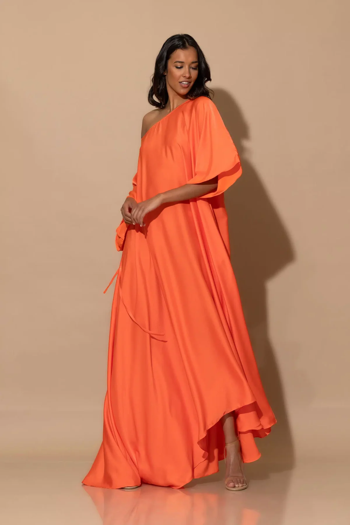 C-throu Long Satin Dress