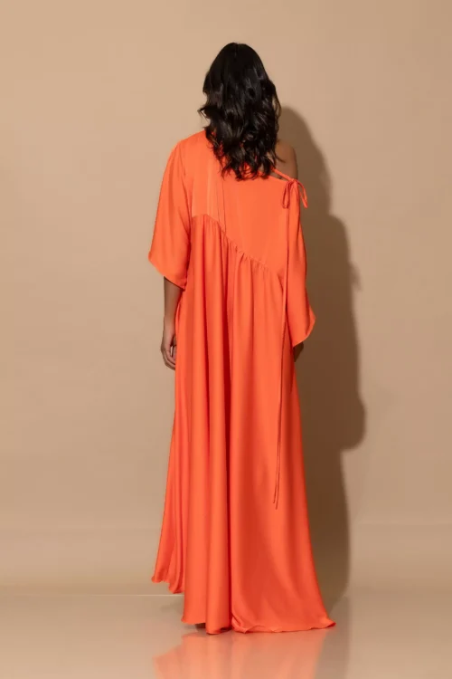 C-throu Long Satin Dress